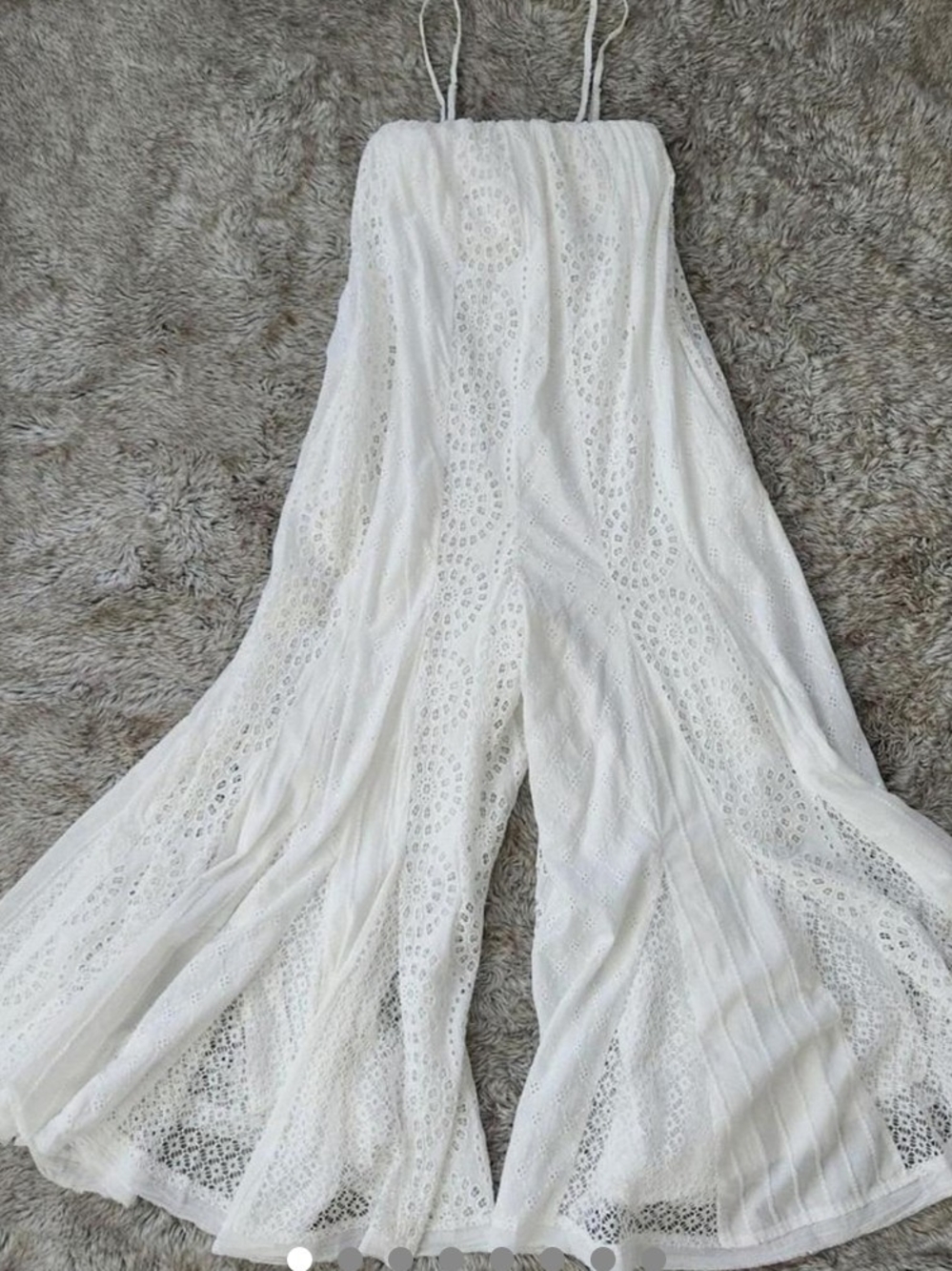 White Lace Wide-Leg Jumpsuit